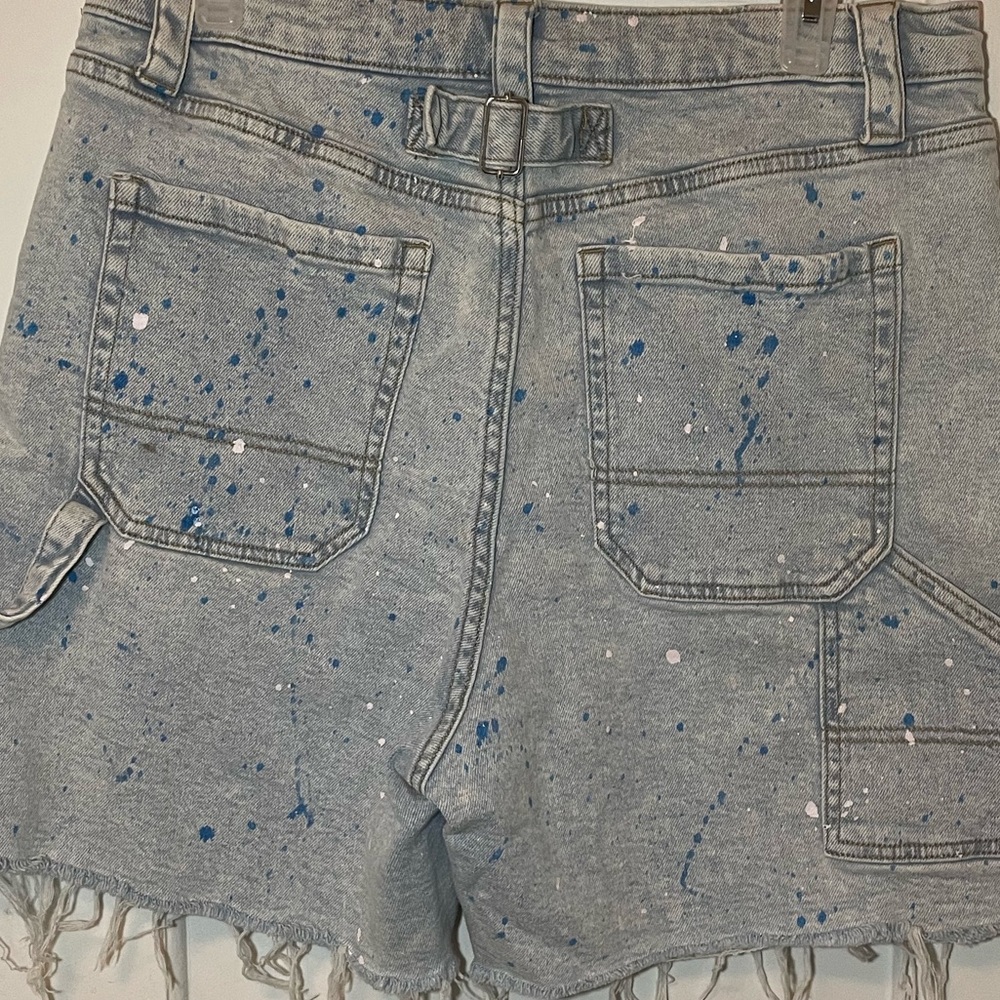 Paint Splatter Cut-Off Jean Shorts - Picture 5 of 10
